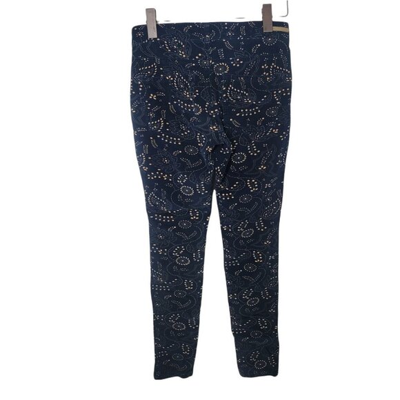 Anthropologie Pilcro And The Letterpress Serif Navy Blue Floral Corduroy Pants‎ - Picture 3 of 8